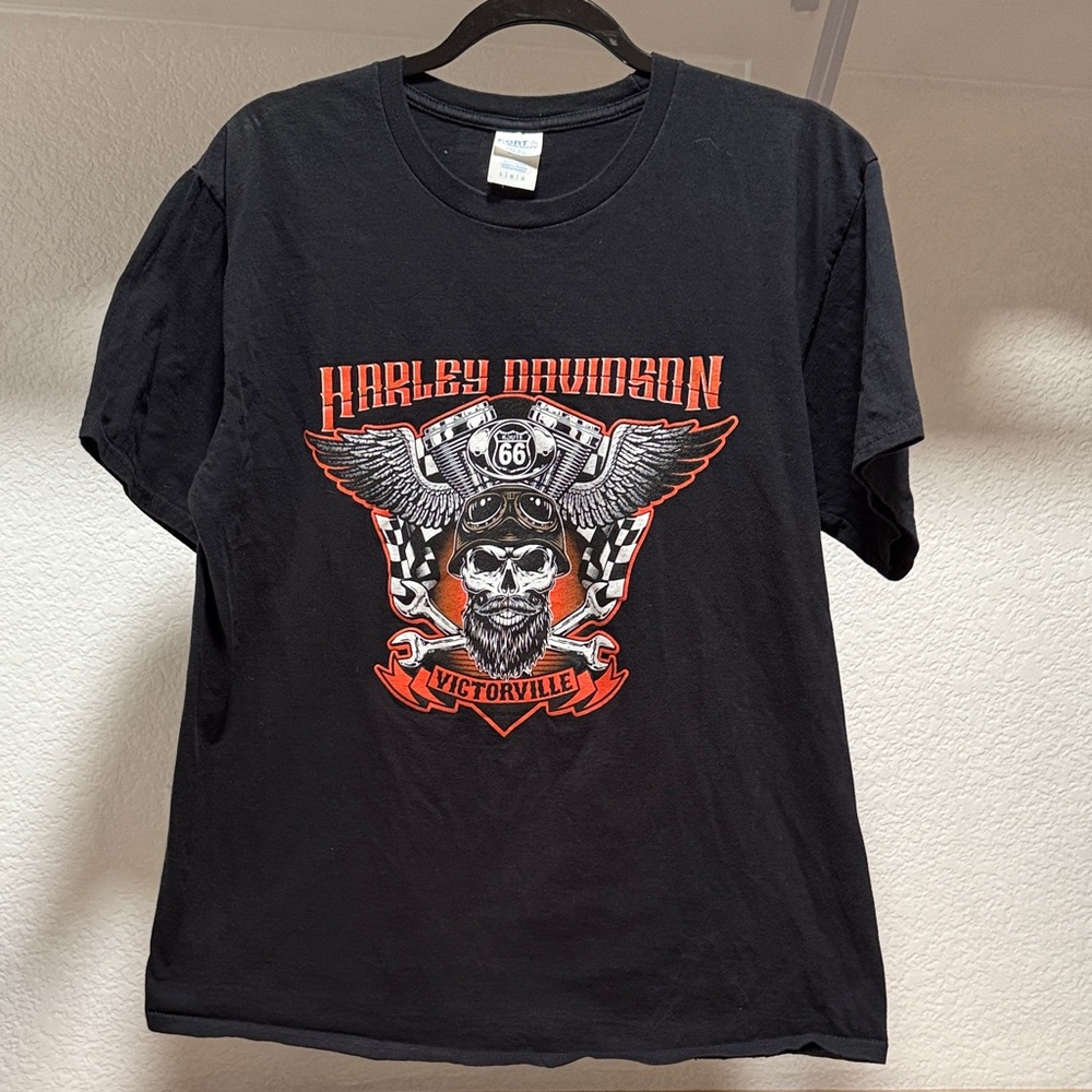 Harley-Davidson Black and Orange Skull Tee